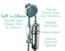 Load image into Gallery viewer, Soft 'N Clean 5-Stage Stainless Steel Shower Filter and Softener