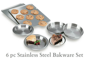 6 Piece Ultra Tech II Surgical Stainless Steel Bakeware Set