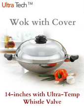 Load image into Gallery viewer, Ultra Tech Wok with Cover w/ Temperature Control Whistle Valve
