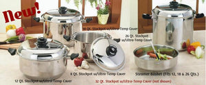 Ultra Tech II Ultra-Core Stockpots 8, 12, 18, and 26 Quarts w/Ultra-Temp Control Vent